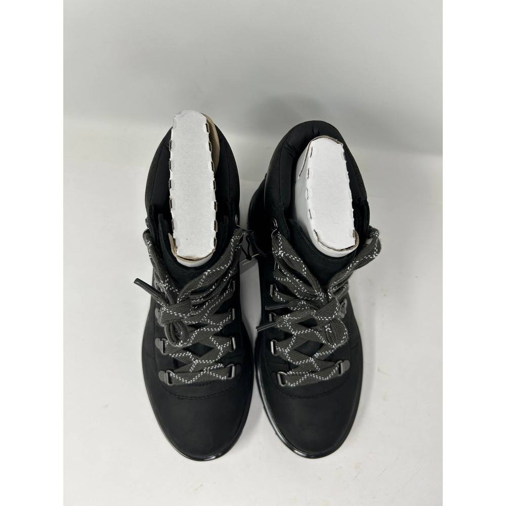 Sorel Lennox Hiker Boots Womens Black Waterproof Leather Snake Embossed Lace 7.5 - Picture 6 of 11